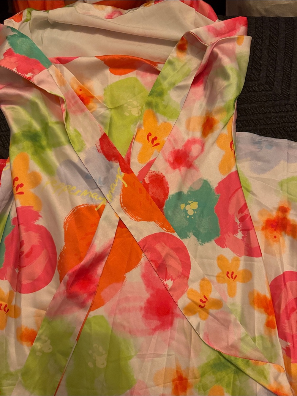 Peppermayo Carried Away White Floral Maxi Dress with Pink, Orange & Green Blooms - Picture 6 of 6